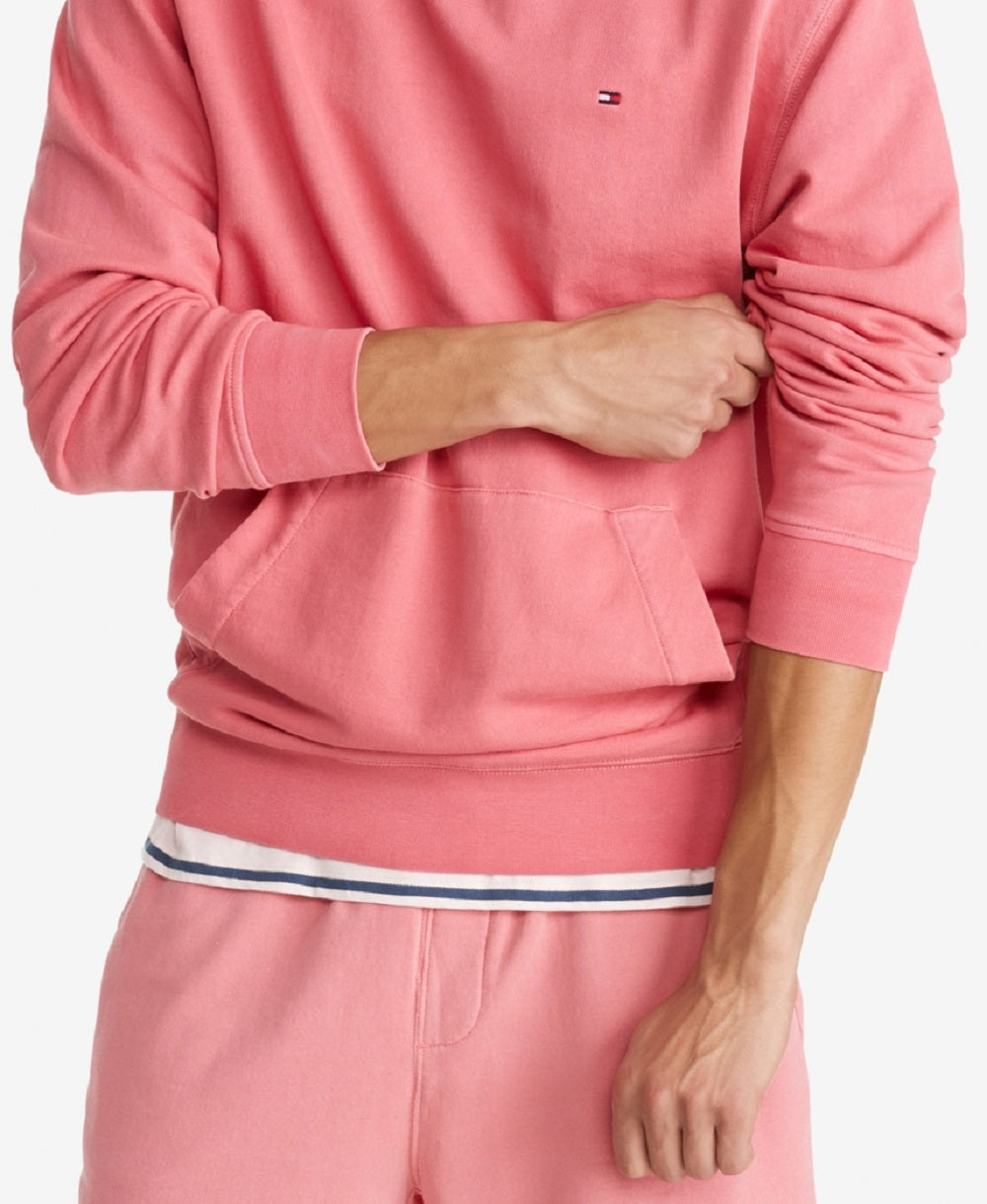 Tommy Hilfiger Men's Garment Dyed Easy Fit Hoodie Pink Size X-Large