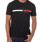 Tommy Hilfiger Men's Flag Stripe Short Sleeve T-Shirt Black Size Small