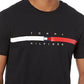 Tommy Hilfiger Men's Flag Stripe Short Sleeve T-Shirt Black Size Small