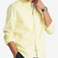 Tommy Hilfiger Men's Th Flex Oxford Custom Fit Shirt Yellow Size Medium