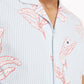 Tommy Hilfiger Men's Palm Print CustomFit Short Sleeve Shirt Pink Size X-Large