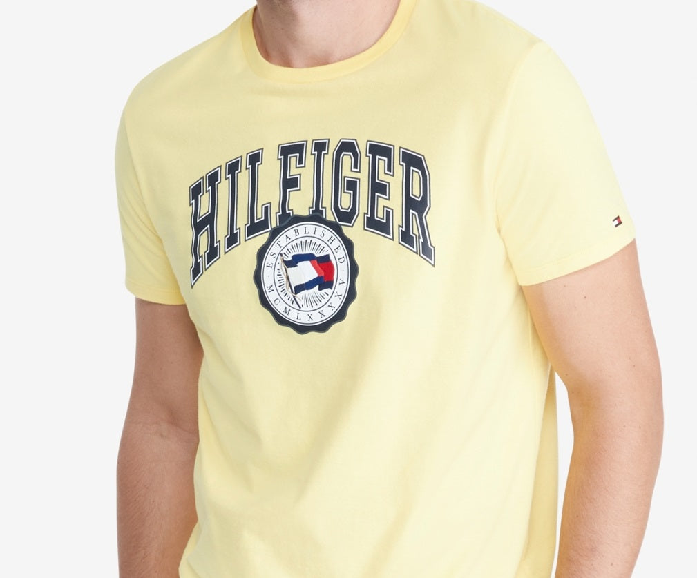 Tommy Hilfiger Men's Elevated Logo T-Shirt Yellow Size X-Large