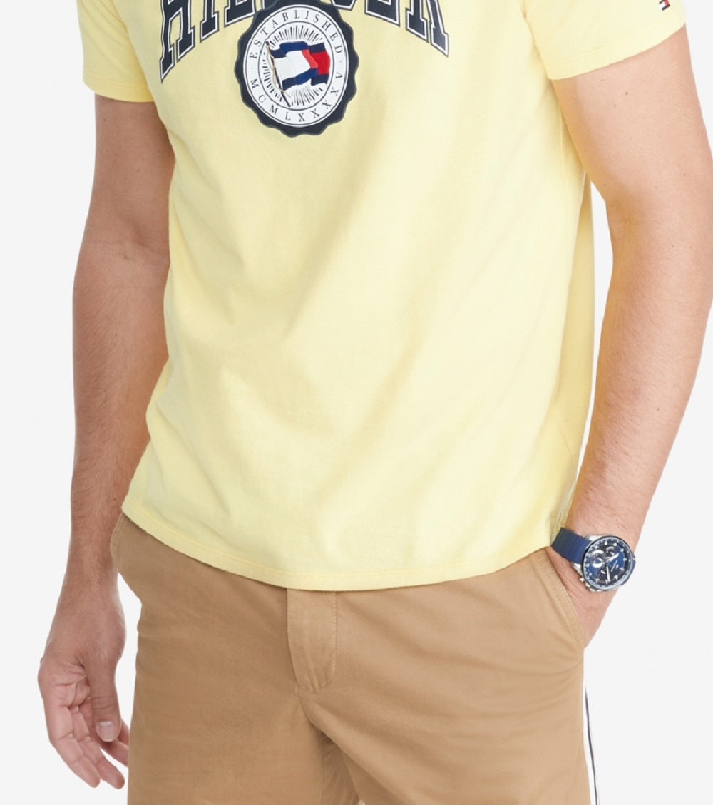 Tommy Hilfiger Men's Elevated Logo T-Shirt Yellow Size X-Large