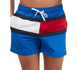 Tommy Hilfiger Men's Big & Tall Flag Swim Trunk Blue Size XX-Large