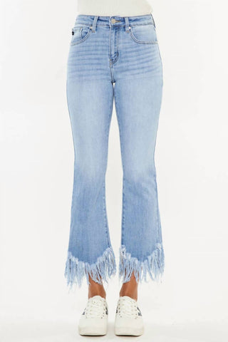 Kancan - Women's High Rise Crop Bootcut Denim Pants