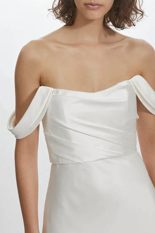 Amsale - Off The Shoulder Bias Cut Wedding Dress