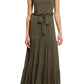 Loveappella Olive Tiered Halter Maxi Dress - Large