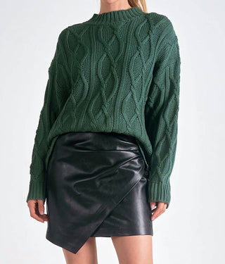 Elan - Crewneck Cable Knit Sweater