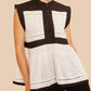 Anniewear - Contrast Trim Peplum Top
