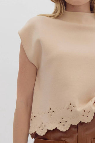 Entro - Scalloped Sweater Top