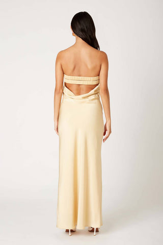Cotton Candy - Strapless Open Back Maxi Dress