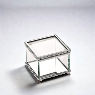 Creative Gifts International - Square Glass Box With Hinged Cover