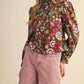 &Merci - Floral Ruffled Button Down Top