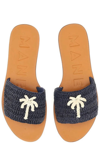 Manebi - Women's Raffia And Leather Sandal