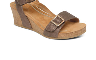 Aetrex - Women's Lexa Cork Quarter Strap Wedge