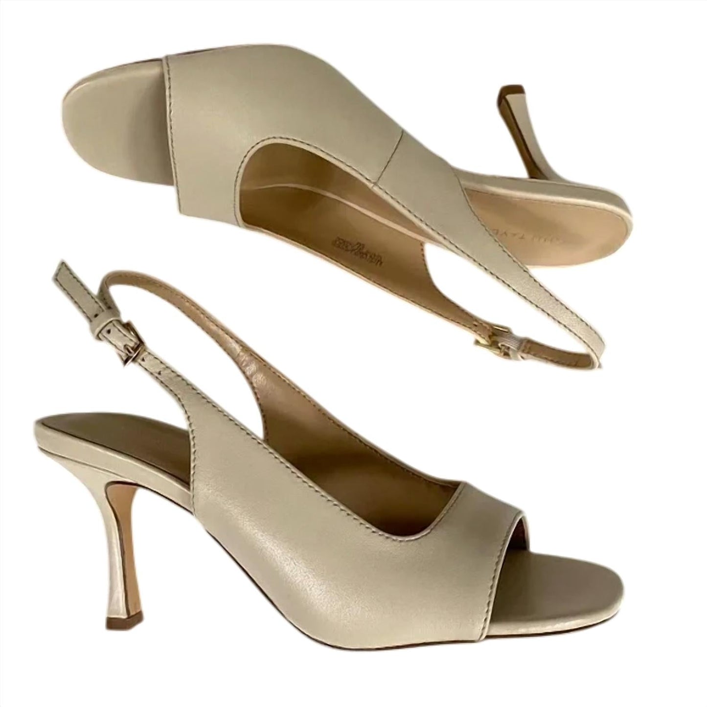 Ann Taylor - Women's Leather Square Toe Slingback Sandals