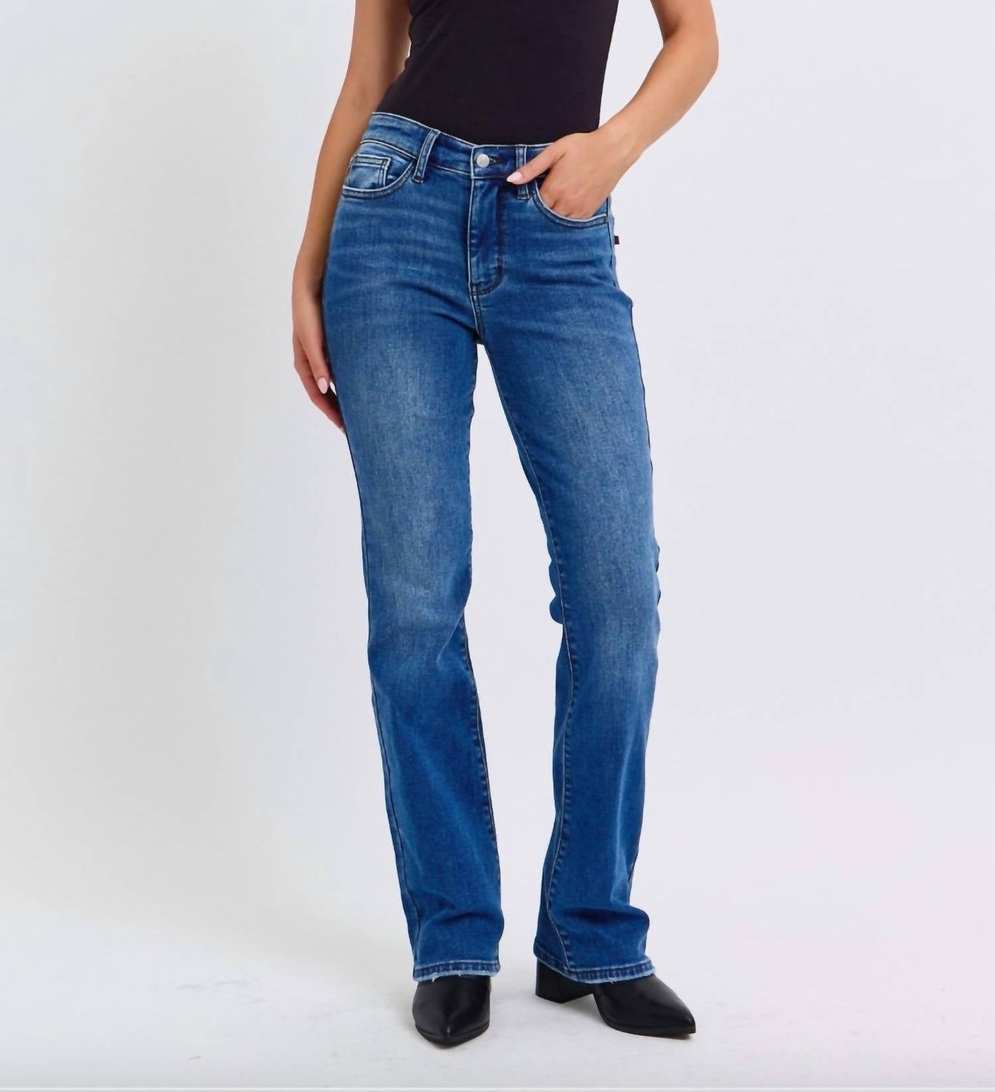 Judy Blue - Mid-rise Thermal Bootcut Jeans