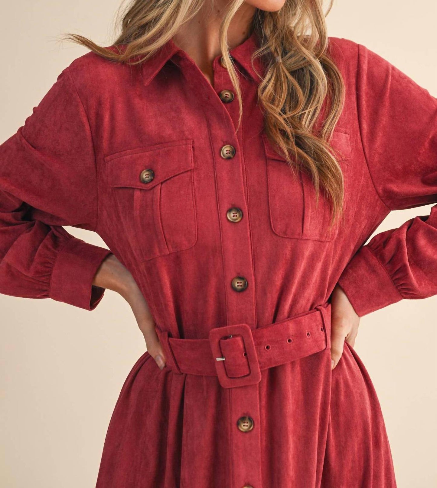 &Merci - Suede Shirt Dress
