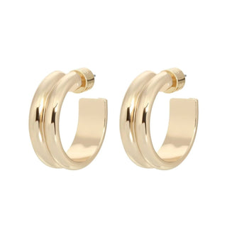 Eklexic - Women's Double Domed Hoop Earrings