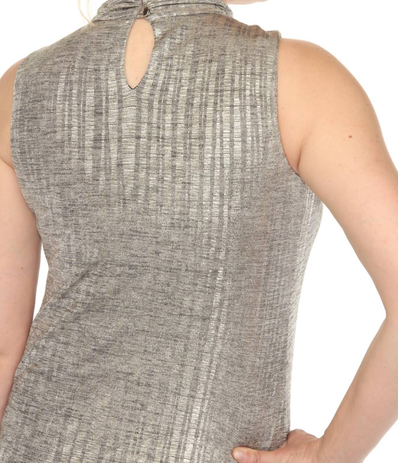 Joseph Ribkoff - Metallic Mock Neck Sleeveless Dress