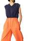 Compania Fantastica - Women's High Waisted Twill Cropped Trousers