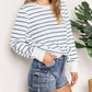 Double Take - Striped Long Sleeve Round Neck Top