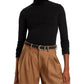 Donni Ribbed Jersey Turtleneck Top