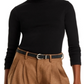 Donni Ribbed Jersey Turtleneck Top
