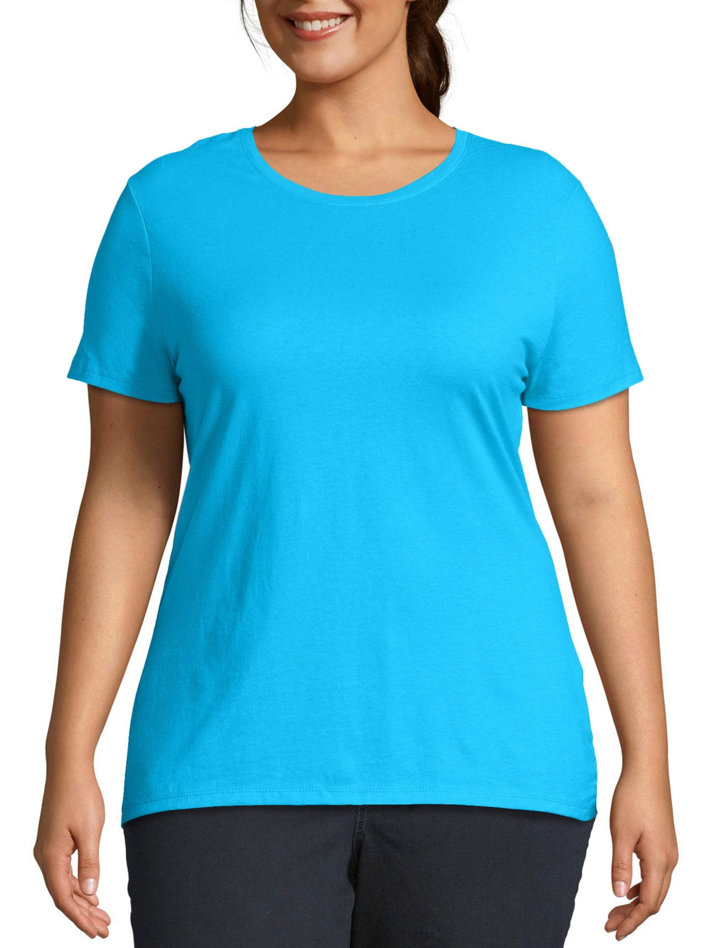 JMS by Hanes Women's Short Sleeve Tee Blue Size3X