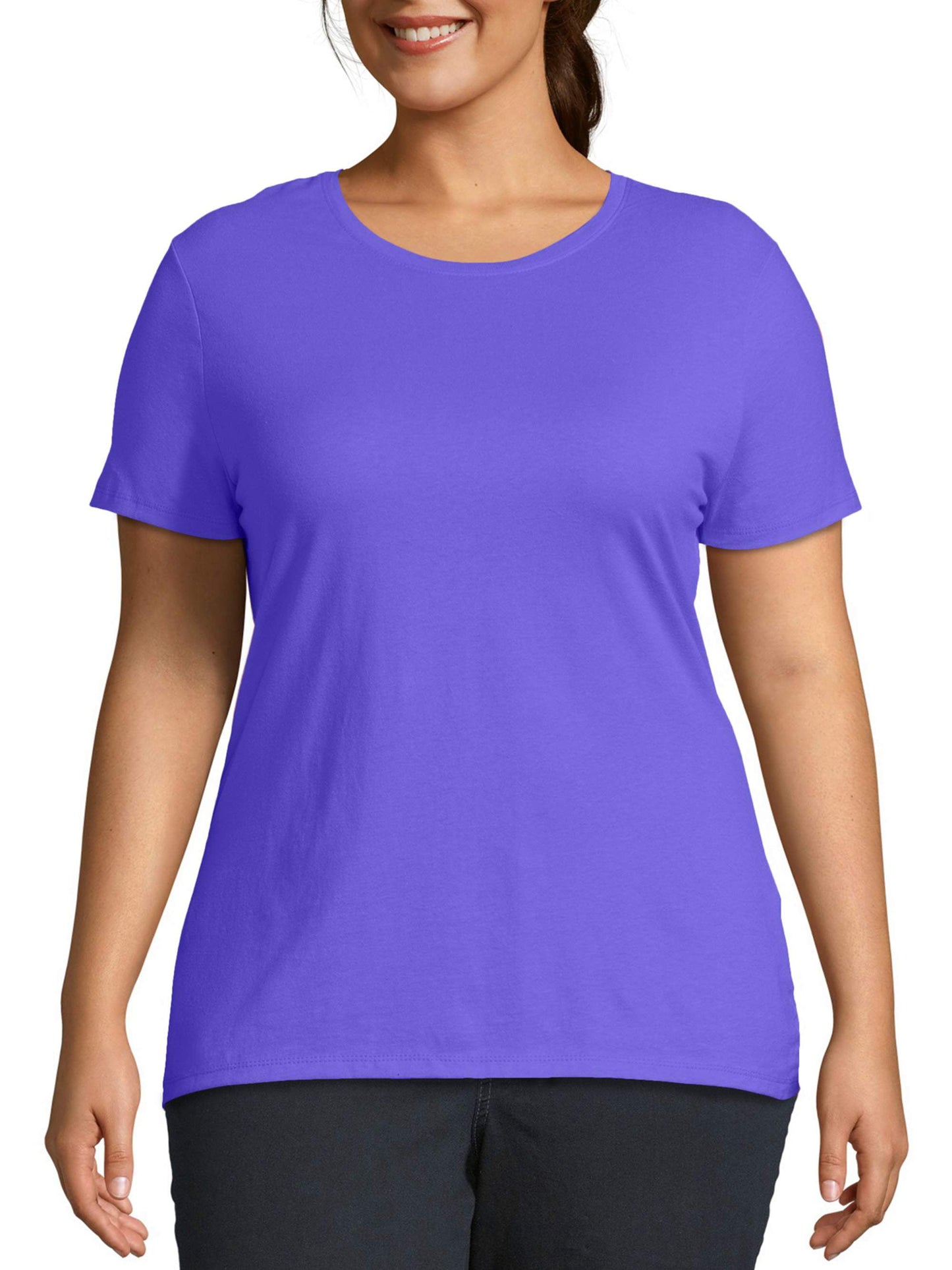 JMS by Hanes Women's Short Sleeve Tee Purple Size 3X