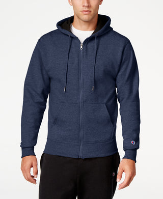 Champion Men's Powerblend Fleece Zip Hoodie Blue Size Small