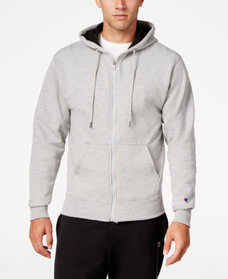 Champion Men's Powerblend Fleece Zip Hoodie Gray Size Small