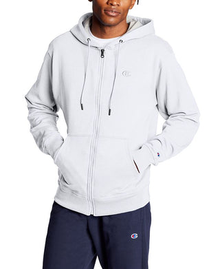 Champion Men's Powerblend Fleece Zip Hoodie White Size Medium
