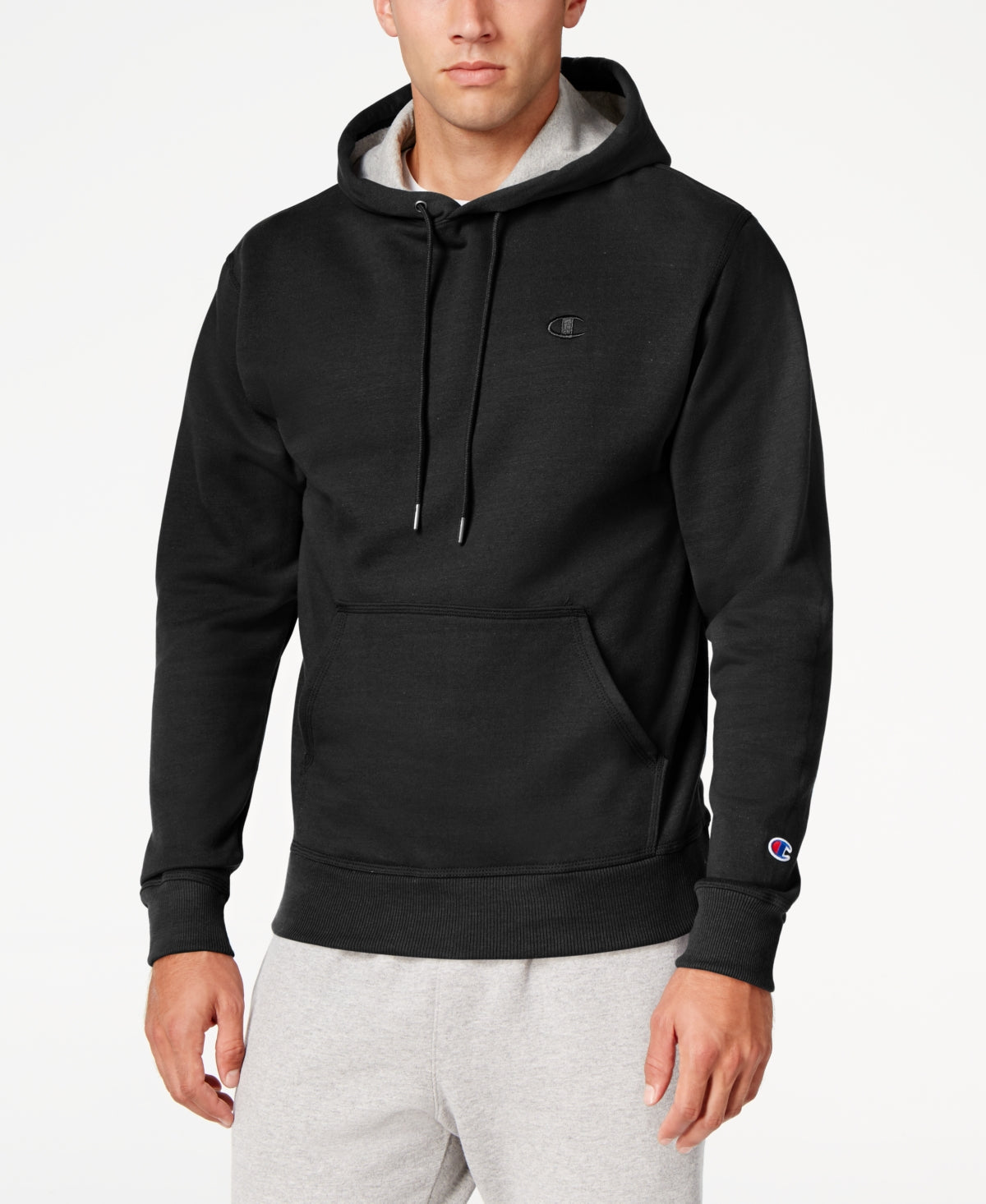 Champion Men's Powerblend Fleece Hoodie Black Size Large