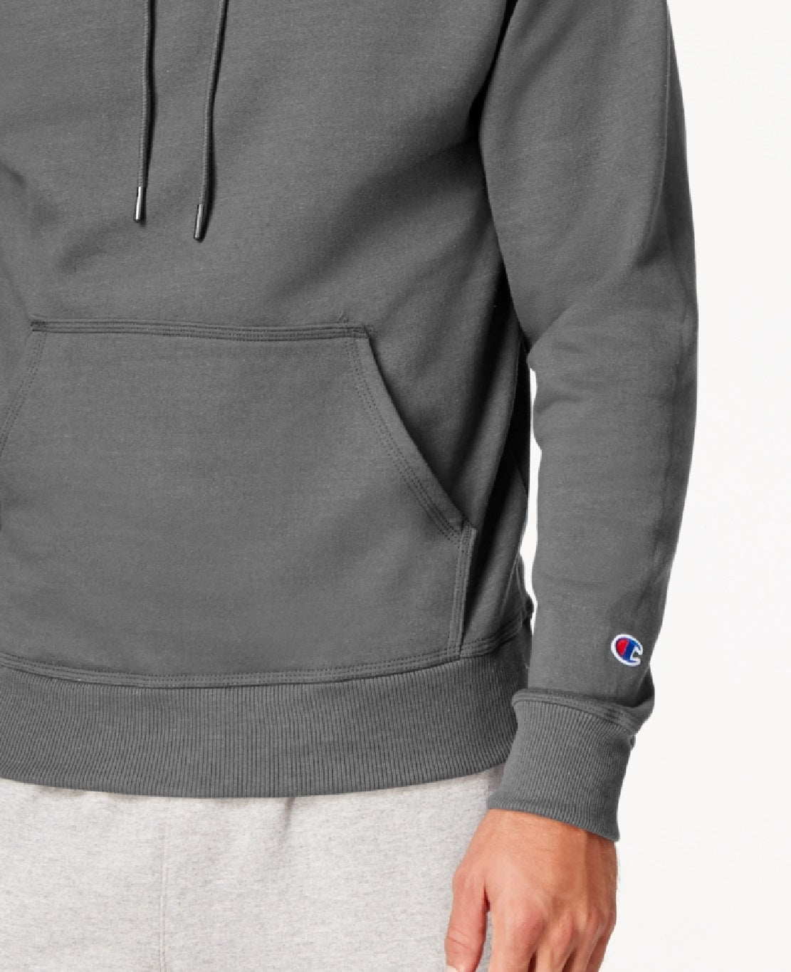 Champion Men's Powerblend Fleece Hoodie Gray Size Medium