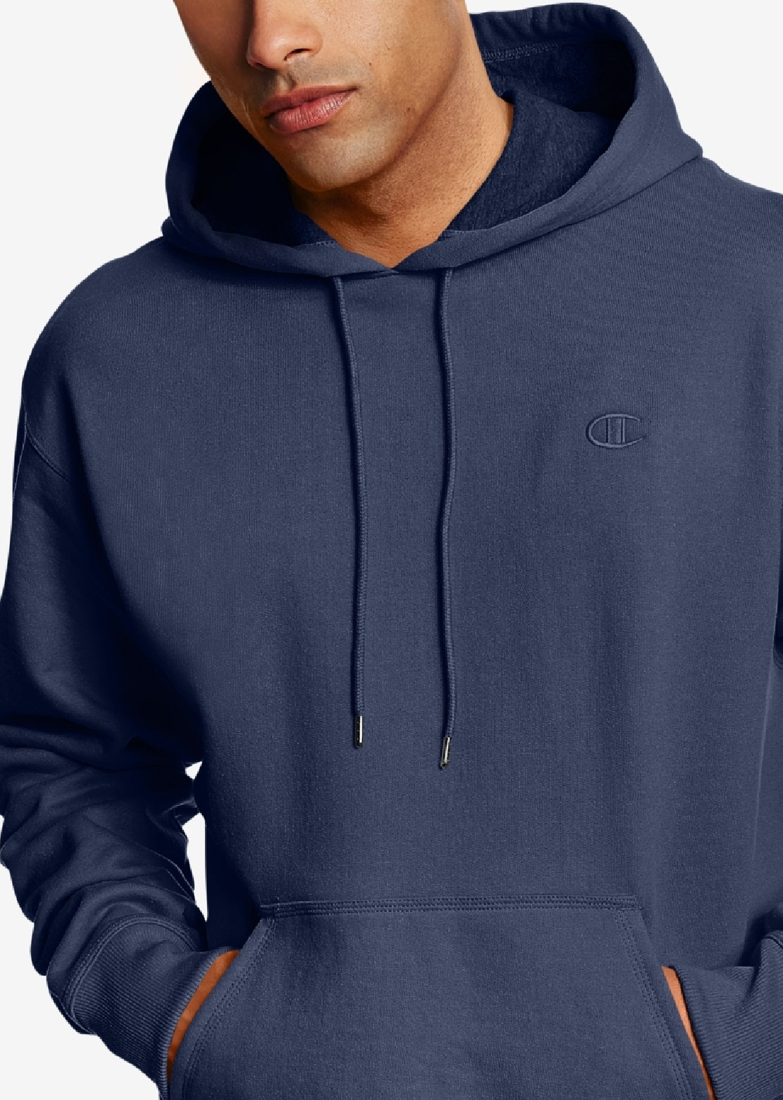 Champion Men's Powerblend Fleece Hoodie Blue Size Medium