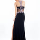 Rachel Allan - Beaded Jersey Prom Gown With High Slit