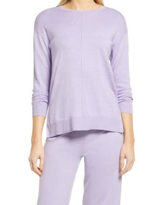 Anne Klein Women's Cotton Blend Sweater & Pants Set Purple Size Small