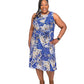 KASPER DRESS Women's Blue Paisley Midi Dress Size 6