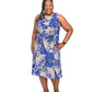 KASPER DRESS Women's Blue Paisley Midi Dress Size 6