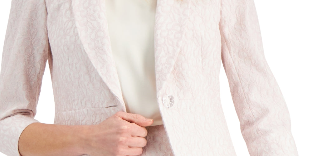 Kasper Women's Shawl Neck Peplum Jacket Pink Size 10