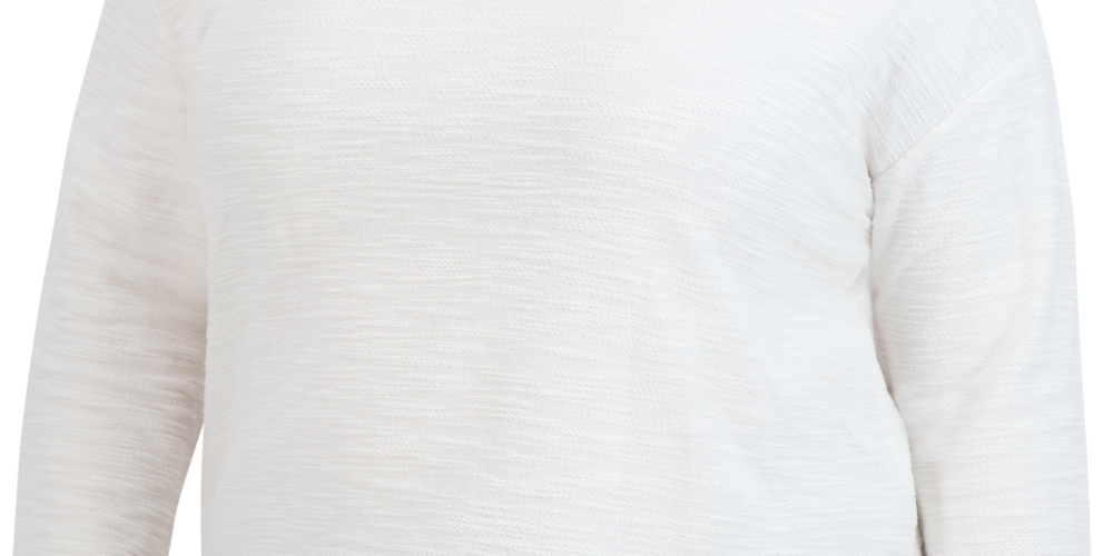 Jones New York Women's Cotton Side Slits Turtleneck Top White Size 2X
