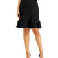 Kasper Women's Tiered Ruffled Skirt Black Size 12Petite