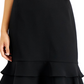 Kasper Women's Tiered Ruffled Skirt Black Size 12Petite