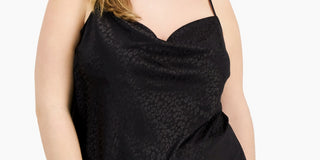 Bar III Women's Tonal Print Camisole Top Black Size 3X