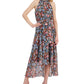 INC International Concepts Women's Printed Chiffon High Low Midi Dress Black Size 14