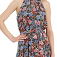 INC International Concepts Women's Printed Chiffon High Low Midi Dress Black Size 14