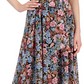 INC International Concepts Women's Printed Chiffon High Low Midi Dress Black Size 14
