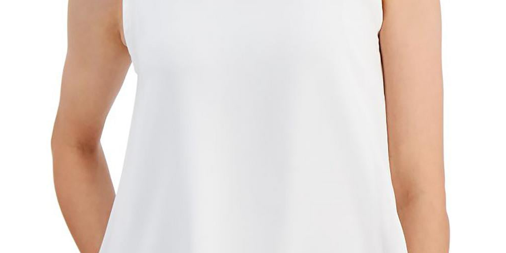 Anne Klein Women's Relaxed Tank Pullover Top White Size Medium