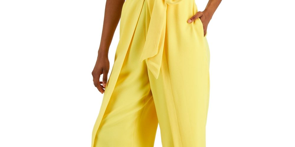 INC International Concepts Women's Walkthrough Jumpsuit Yellow Size 2